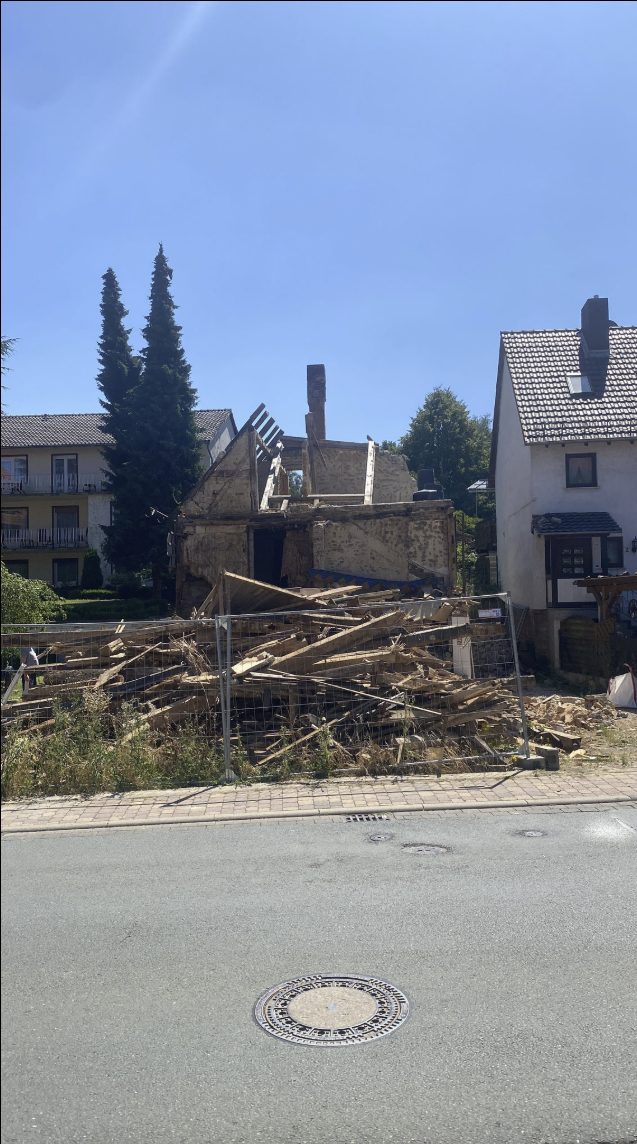 Grundstück nach dem Abriss des Fachwerkhauses